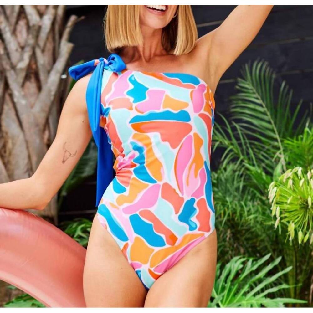 NEW MARY SQUARE mia one piece swimsuit in cool waters blue
